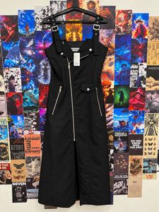 Edgy Black Dress with Zipper Detail