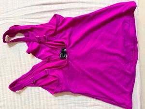 DKNY- original Pink Ruffle Bikini Top- Large