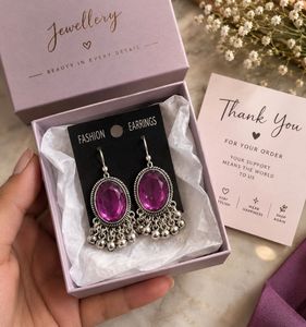 Stunning Purple Gemstone Dangle Earrings