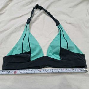 Teal &amp; Black 🪔Halter Bikini Top