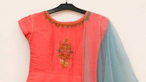 Beautiful Orange Ethnic Dress with Dupatta