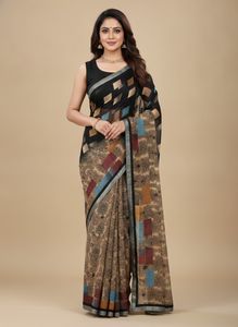 Chiffon Saree With Stone Work