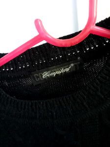 black woolen sweater for women