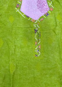 Vibrant Green Kurta ( margin available)