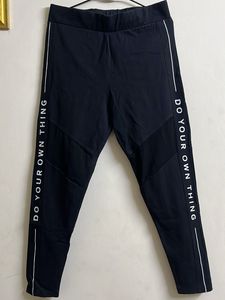 Black Athleisure Pants with "Do Your Own Thing"