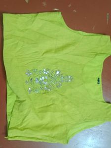 Lime Green Embroidered Blouse