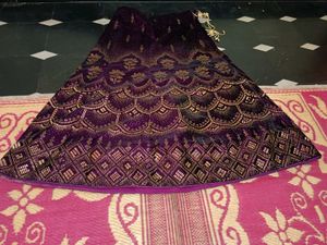 Purple Velvet Stone Work Lehnga