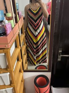 Vibrant Striped Maxi Dress