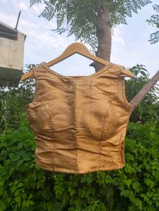 Elegant Gold Brocade Blouse
