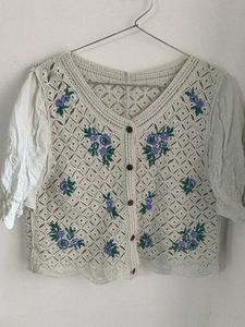Vintage Floral Crochet Top