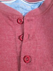 Men's Red Henley T-Shirt