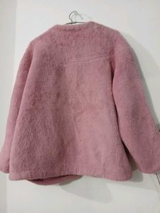 Pink Fuzzy Cropped Jacket