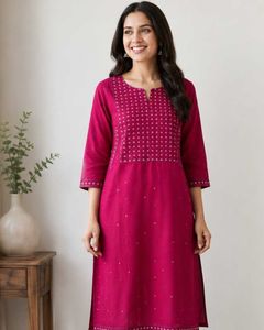 Pink Kurta with Embellishments