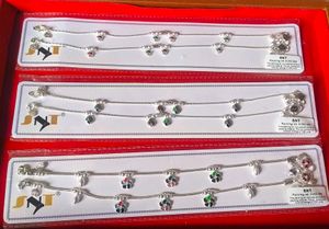 Silver Anklets - Pack of 3 Pairs