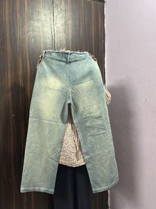 Vintage Wash Wide Leg Jeans