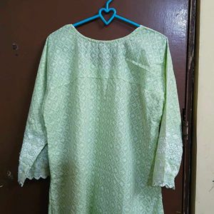 Yellow &amp; White Kurta Set with Palazzo