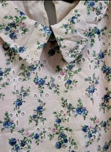 Chic Floral Print Peter Pan Collar Top