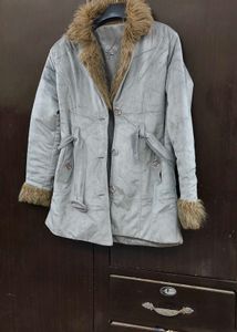 Fur Trim Grey Coat