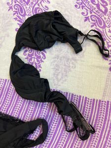 Black Bra and Thong Set