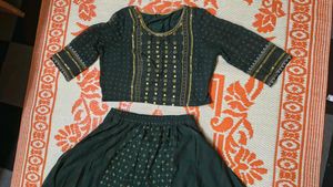 Pantaloons Elegant Green Lehenga Choli Set