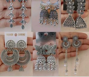 Oxidized Silver Jhumka combo of 6