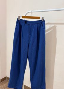 Elegant Blue Wide-Leg Trousers