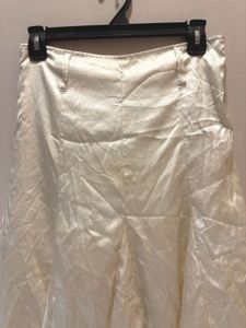 Elegant Cream Lace Trim Skirt