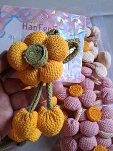 Handmade Crocheted Flower Hair Accessories