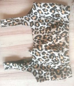 Leopard Print Blouse / Top With Back Tie