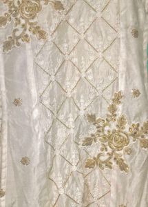 Elegant White Kurta with Golden Embroidery