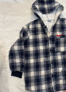 Nike Supreme Men's Plaid Hooded Flannel Jacket