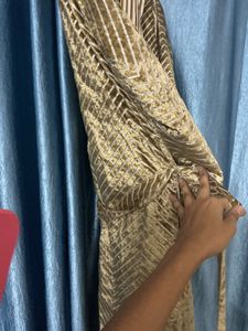 Elegant Gold Velvet Maxi Coat