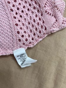 Pink Knit Cropped Tank Top