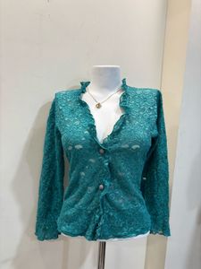 Beautiful Teal Lace Blouse