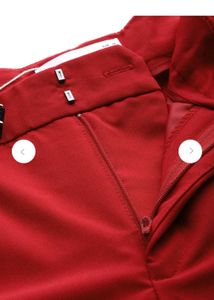 MANGO Red High-Waisted Trousers with Belt