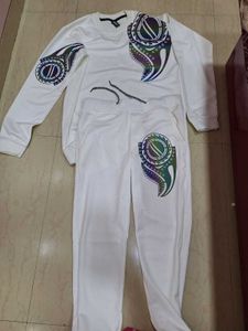 White Graphic Print Co-ord Set