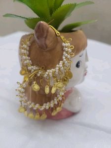 Boho Pearl &amp; Coin Hoop Earrings