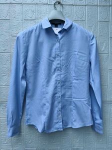 Korean Pintrest Classic Blue Button-Down Shirt