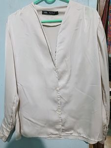 Sheer V Neck Blouse