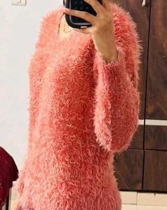 Cozy fuzzy pink sweater
