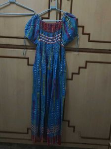 Boho Blue Bandana Print Maxi Dress