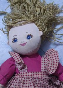 Cute Fabric Doll with Pink Dress