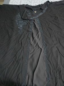 Elegant Black Embroidered Georgette burkha