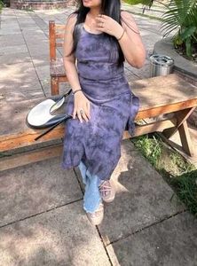 BLACK-BLUE TIE DIE KURTI🫐