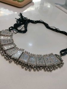 Boho Silver Choker Necklace