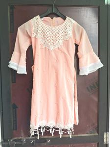 Peach Kurta with Bell Sleeves plazzo