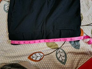 Black Thin Stripes Straight Pants