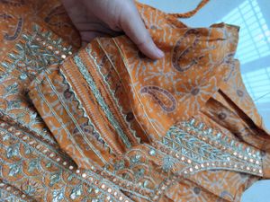 Designer Orange Kurta Set with Pants