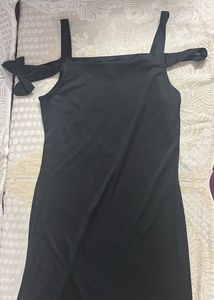 SALE - Chic Black Cold Shoulder Dress - S, M