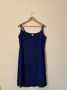 Blue Sleeveless Casual Dress